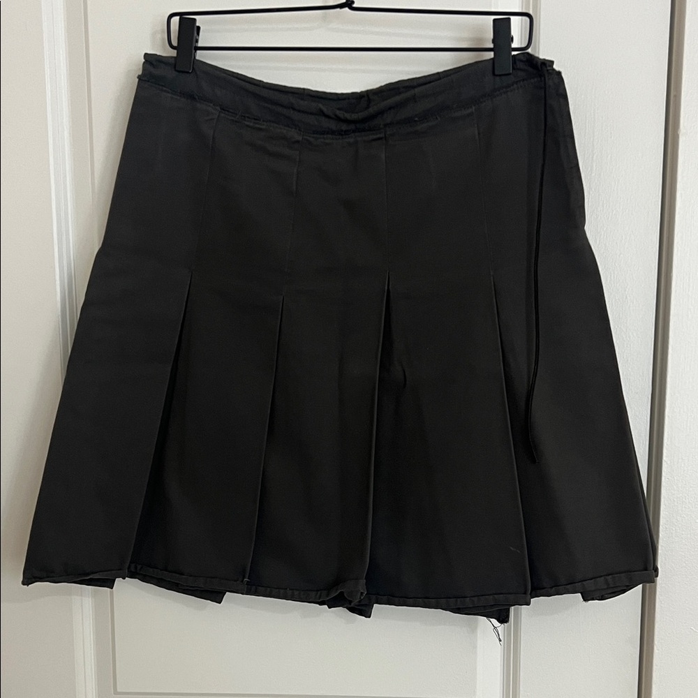 Prada pleated skirt charcoal gray